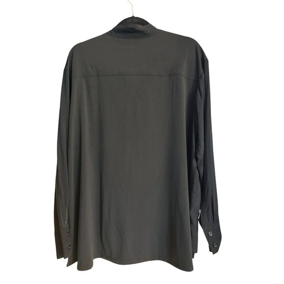 Lane Bryant Womens Black Long Sleeve Blouse Size 18/20 Popover NWT Career Office - Picture 2 of 5